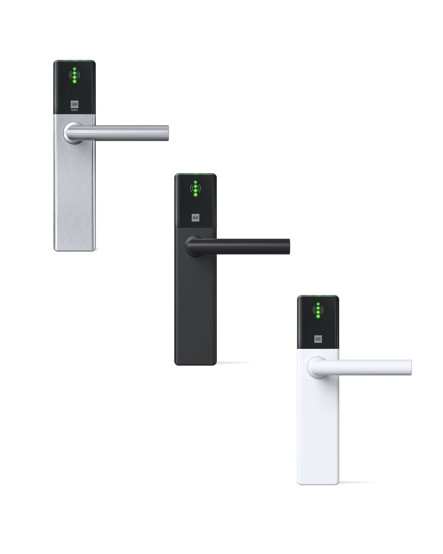 DOM Tapkey Guard Farbvarianten schwarz, weiss und  stahl | DOM Tapkey Guard  color variants in black, white and steel